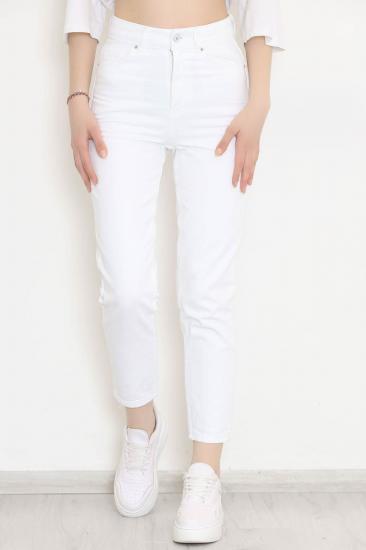 Contalı Mom Jeans Beyaz - 2411.392.