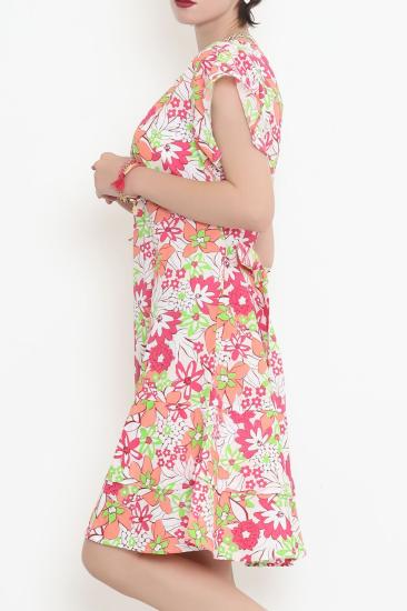Eteği Fırfırlı Elbise Çiçekdesenli - 11615.701.