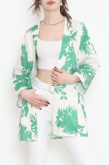 Desenli Kimono Yeşil - 17725.1247.