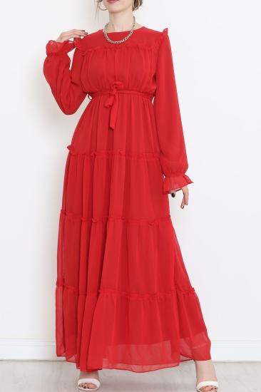 Şifon Elbise Kırmızı - 5095.1322.