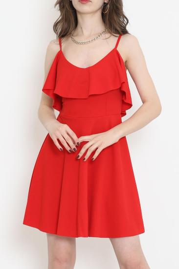 İp Askılı Crep Elbise Kırmızı - 581815.1592.