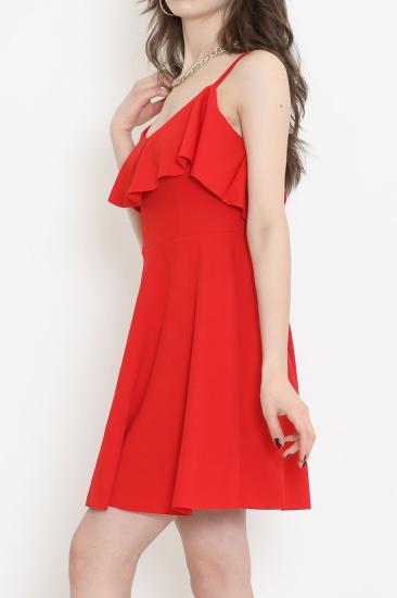 İp Askılı Crep Elbise Kırmızı - 581815.1592.