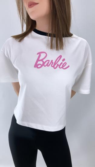 Barbie Baskılı Crop Beyaz - Lks195.880